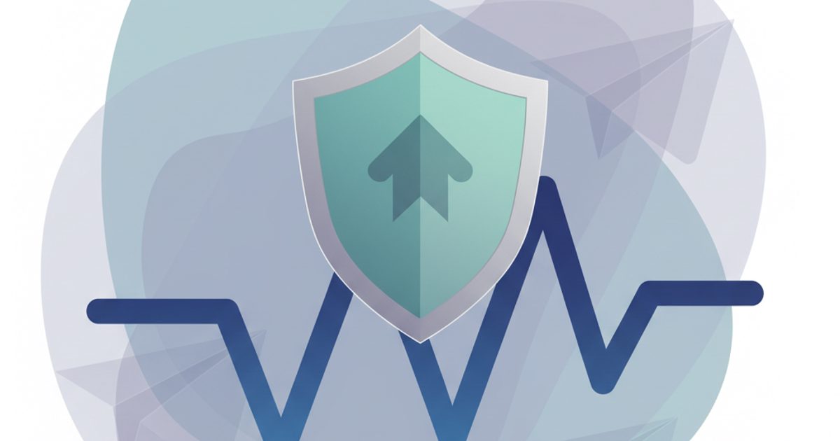 A digital illustration of a stable graph line protected by a shield, representing the stability of buying non-drop Telegram members.